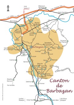 Carte du canton de Barbazan